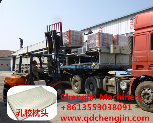 乳膠發(fā)泡機 乳膠枕頭生產(chǎn)線發(fā)貨現(xiàn)場